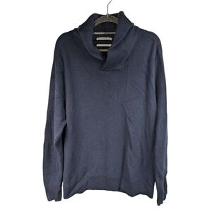 Trenery Merino/Cotton Blend Shawl Collar Knit Sweater Sz L